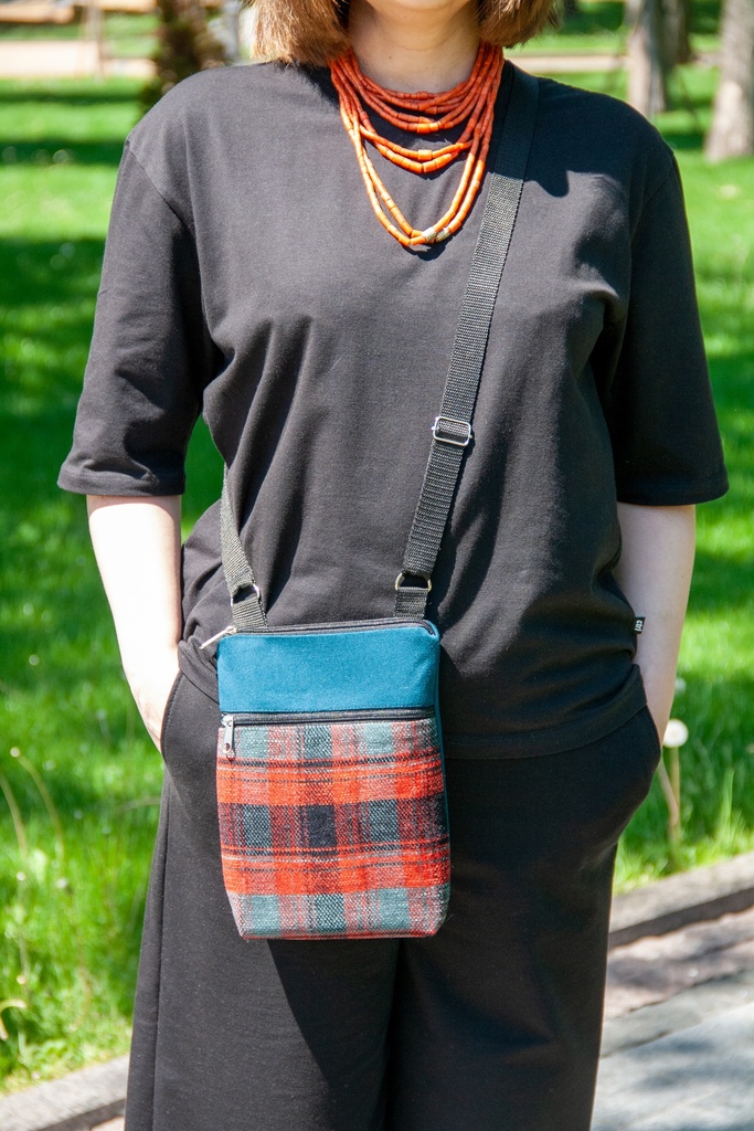 [crp-plaid-dgreen-s] Crossbody Purse Plaid Dark Green S